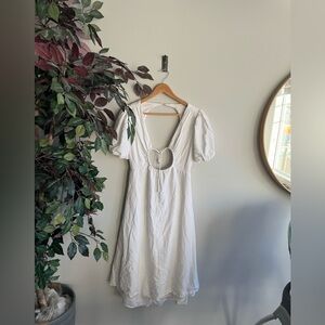 Sincerely Jules White Backless Puff Sleeve Dress